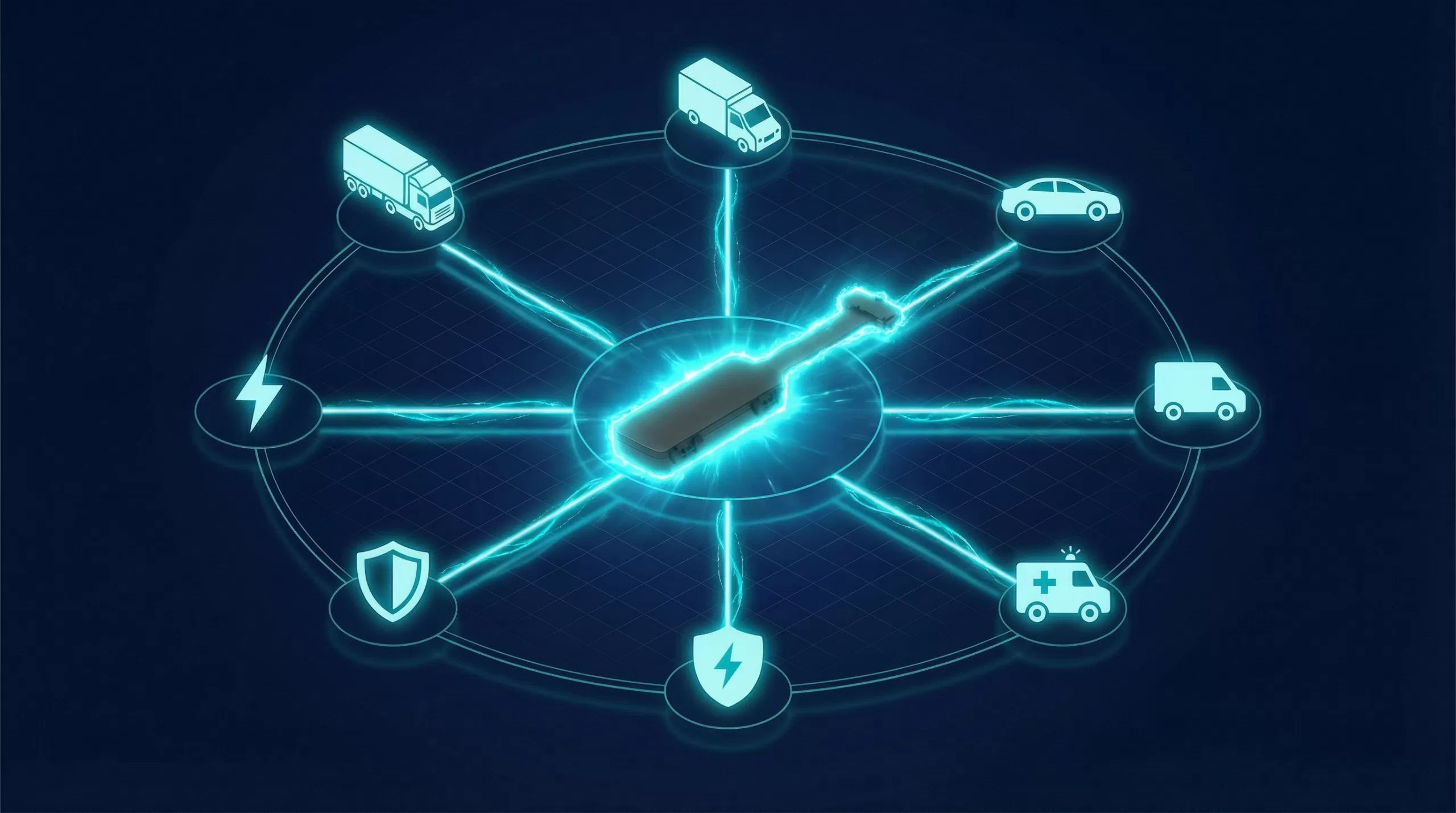 Abstract illustration showing device complexity with disconnected icons and fragmented data flows